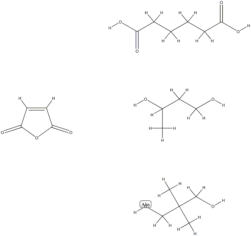 己二酸与1,3-丁二醇、2,2-二甲基-1,3-丙二醇和2,5-呋喃二酮的聚合物 结构式