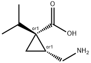 Cyclopropanecarboxylic acid, 2-(aminomethyl)-1-(1-methylethyl)-, (1R,2R)-rel- (9CI) 结构式