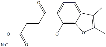 2,3-Dimethyl-7-methoxy-γ-oxo-6-benzofuranbutyric acid sodium salt 结构式