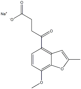 7-Methoxy-2-methyl-γ-oxo-4-benzofuranbutyric acid sodium salt 结构式