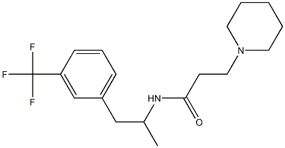 N-[α-Methyl-m-(trifluoromethyl)phenethyl]-3-piperidinopropionamide 结构式