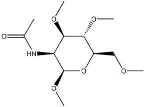 Methyl 2-(acetylamino)-2-deoxy-3-O,4-O,6-O-trimethyl-β-D-mannopyranoside 结构式