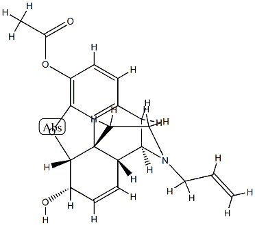 Acetic acid 4,5α-epoxy-6α-hydroxy-17-(2-propenyl)-7,8-didehydromorphinan-3-yl ester 结构式