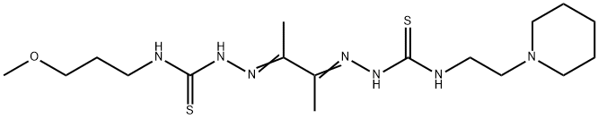 4-(3-Methoxypropyl)-4'-(2-piperidinoethyl)[1,1'-(1,2-dimethyl-1,2-ethanediylidene)bisthiosemicarbazide] 结构式