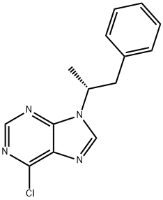 6-Chloro-9-[(R)-α-methylphenethyl]-9H-purine 结构式