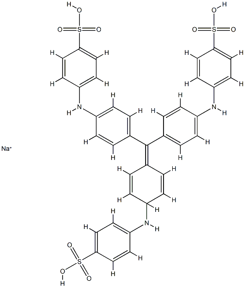 4-[[4-[二[4-[(4-磺基苯基)氨基]苯基]亚甲基]-2,5-环己二烯-1-基]氨基]苯磺酸二钠盐 结构式