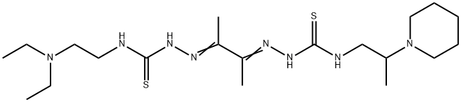 4-[2-(Diethylamino)ethyl]-4'-(2-piperidinopropyl)[1,1'-(1,2-dimethyl-1,2-ethanediylidene)bisthiosemicarbazide] 结构式