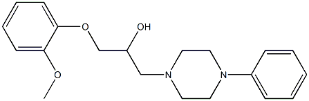 α-[(2-Methoxyphenoxy)methyl]-4-phenyl-1-piperazineethanol 结构式