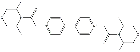 morfamquat (ISO) 1,1'-bis(3,5-dimethylmorpholinocarbonylmethyl)-4,4'-bipyridilium ion 结构式