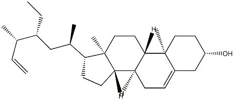 (23R,24S)-23-Ethyl-27-norergosta-5,25-dien-3β-ol 结构式