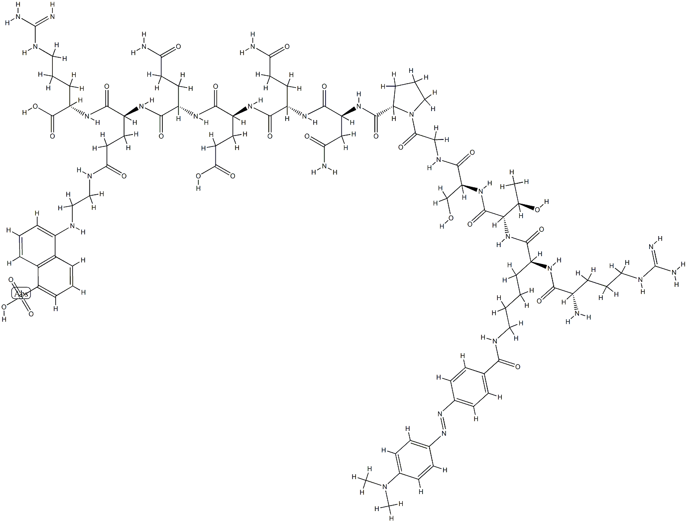 H-ARG-LYS(DABCYL)-THR-SER-GLY-PRO-ASN-GLN-GLU-GLN-GLU(EDANS)-ARG-OH 结构式