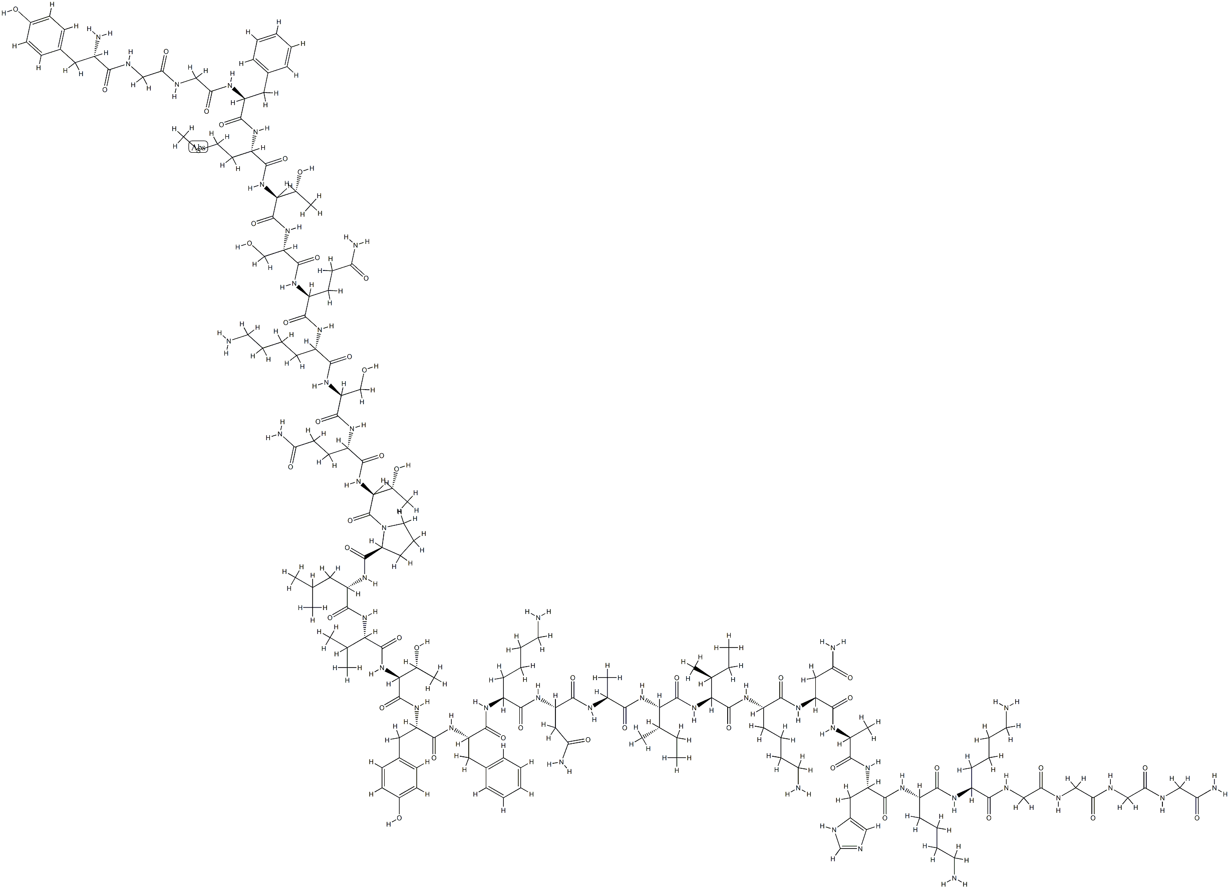 beta-endorphin, Gln(8),Gly(31)-Gly-Gly-NH2- 结构式