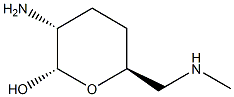 alpha-D-erythro-Hexopyranose, 2-amino-2,3,4,6-tetradeoxy-6-(methylamino)- (9CI) 结构式