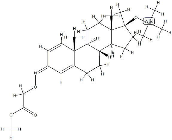 [[[17α-Methyl-17β-[(trimethylsilyl)oxy]androsta-1,4-dien-3-ylidene]amino]oxy]acetic acid methyl ester 结构式