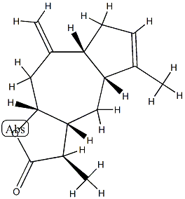 (3R)-3aα,4,4aα,7,7aα,8,9,9aα-Octahydro-3α,5-dimethyl-8-methyleneazuleno[6,5-b]furan-2(3H)-one 结构式