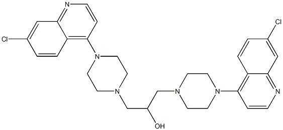 4-(7-Chloro-4-quinolinyl)-α-[4-(7-chloro-4-quinolinyl)-1-piperazinyl]-1-piperazinemethanol 结构式