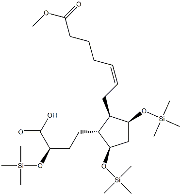 (1R,αR)-2β-[(Z)-7-Methoxy-7-oxo-2-heptenyl]-3β,5β,α-tris[(trimethylsilyl)oxy]cyclopentane-1α-butyric acid 结构式