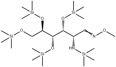 2-Deoxy-3-O,4-O,5-O,6-O-tetrakis(trimethylsilyl)-2-[(trimethylsilyl)amino]-D-glucose O-methyl oxime 结构式