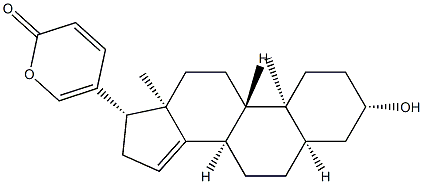 3β-Hydroxy-5β-bufa-14,20,22-trienolide 结构式