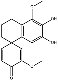 3',4'-Dihydro-6',7'-dihydroxy-3,5'-dimethoxyspiro[2,5-cyclohexadiene-1,1'(2'H)-naphthalen]-4-one 结构式