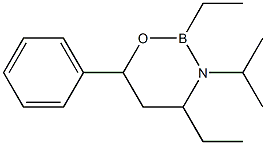 2,4-Diethyltetrahydro-3-(1-methylethyl)-6-phenyl-2H-1,3,2-oxazaborine 结构式