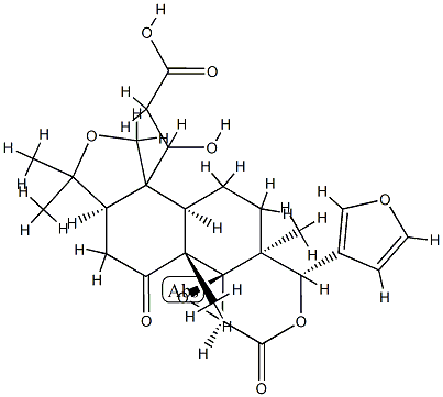 (10ξ)-4-Deoxy-4,19-epoxy-1,2-dihydro-1-hydroxyobacunoic acid 结构式