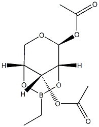 2-O,4-O-(Ethylboranediyl)-β-D-ribopyranose 1,3-diacetate 结构式