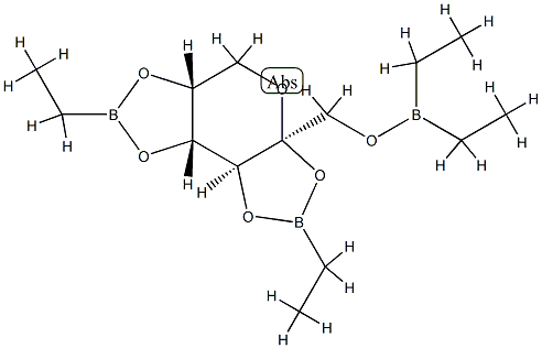 2-O,3-O:4-O,5-O-Bis(ethylboranediyl)-1-O-(diethylboryl)-β-D-fructopyranose 结构式