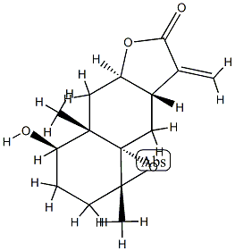 (1aR,9aS)-1a,2,4,4a,5,5aα,8aβ,9-Octahydro-4β-hydroxy-1aβ,4aβ-dimethyl-8-methylene-3H-oxireno[4a,5]naphtho[2,3-b]furan-7(8H)-one 结构式