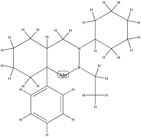 3-Cyclohexyl-2-ethyloctahydro-8a-phenyl-2H-1,3,2-benzoxazaborine 结构式