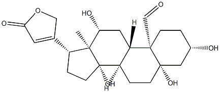 3β,5,12β,14-Tetrahydroxy-19-oxo-5β-card-20(22)-enolide 结构式