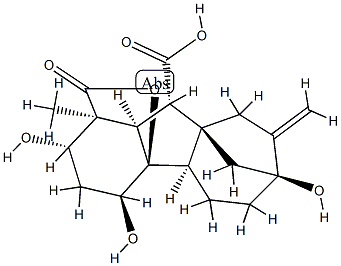 2β,4α,4aα,7-Tetrahydroxy-1β-methyl-8-methylenegibbane-1α,10β-dicarboxylic acid 1,4a-lactone 结构式