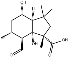 (1S,3aβ)-Octahydro-7α-formyl-4β,7aβ-dihydroxy-1,3,3,6β-tetramethyl-1H-indene-1β-carboxylic acid 结构式