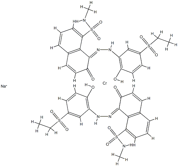 二[N-[8-[[5-(乙基磺酰基)-2-羟基苯基]偶氮]-7-羟基-1-萘基]甲磺酰胺根合]-铬酸钠 结构式
