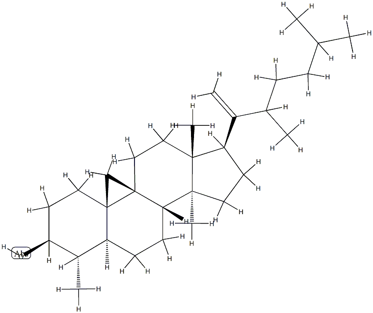 4α,14,22-Trimethyl-9,19-cyclo-5α-cholest-20-en-3β-ol 结构式