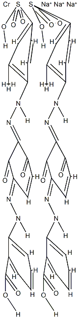 双[2-[[2,4-二羟基-3-[(2-甲基-4-磺酸基苯基)偶氮]苯基]偶氮]苯甲酸根]合铬酸三钠 结构式