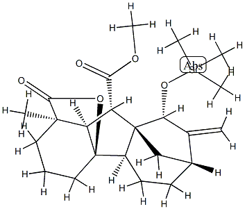 [4aα-Hydroxy-1-methyl-8-methylene-9β-[(trimethylsilyl)oxy]gibbane-1α,10β-dicarboxylic acid 10-methyl]1,4a-lactone 结构式