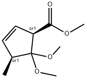 2-Cyclopentene-1-carboxylicacid,5,5-dimethoxy-4-methyl-,methylester,(1R,4S)-rel-(9CI) 结构式