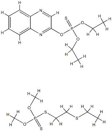 Phosphorothioic acid, O,O-diethyl O-2-quinoxalinyl ester, mixt. with S -(2-(ethylthio)ethyl) O,O-dimethyl phosphorodithioate 结构式