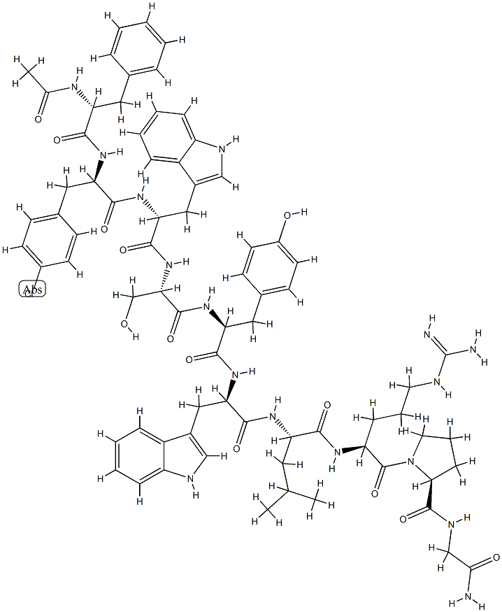 LHRH, Ac-dehydro-Phe(1)-dehydro-4-Cl-Phe(2)-dehydro-Trp(3,6)- 结构式