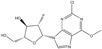 2-氯-9-(2-脱氧-2-氟-BETA-D-阿拉伯呋喃糖基)-6-甲氧基-9H-嘌呤 结构式