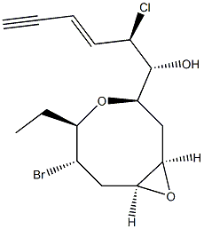 (αR,1R,8S)-6β-Bromo-α-[(R,Z)-1-chloro-2-penten-4-ynyl]-5α-ethyl-4,9-dioxabicyclo[6.1.0]nonane-3α-methanol 结构式