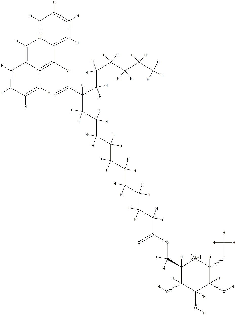 methyl alpha-D-6-(12-(9-anthroyl)stearoyl)glucoside 结构式