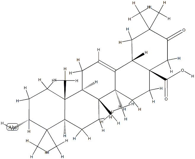 3α-Hydroxy-21-oxoolean-12-en-28-oic acid 结构式