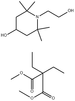 Dimethyl diethylpropanedioate polymer with 4-hydroxy-2,2,6,6-tetramethyl-1-piperidineethanol 结构式