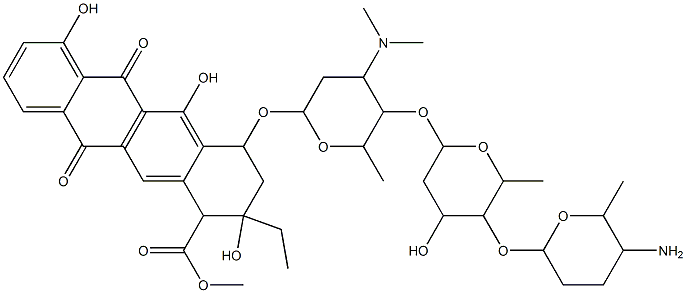 4'''-deoxy-4'''-aminoaclacinomycin 结构式