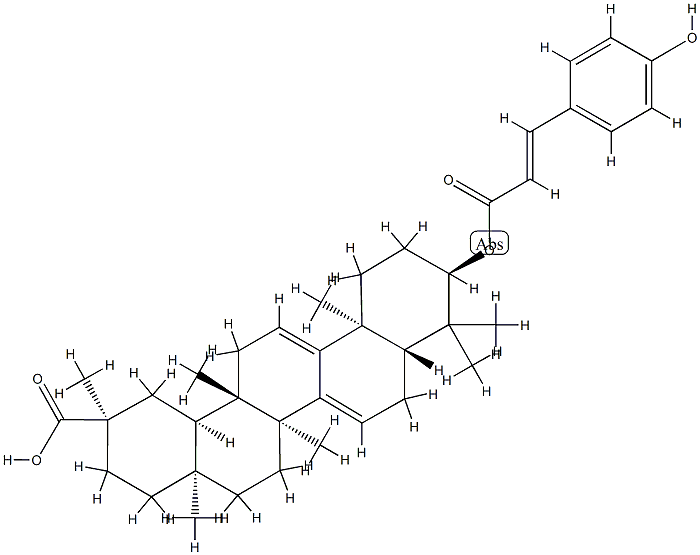 (20R)-3α-[[(E)-3-(4-Hydroxyphenyl)-1-oxo-2-propenyl]oxy]-D:C-friedoolean-7,9(11)-dien-29-oic acid 结构式