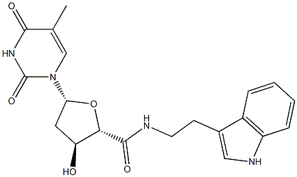 (5'-(tryptaminocarbonyl)-2'-deoxyribofuranosyl)thymine 结构式