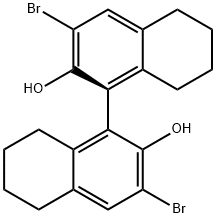S-3,3'-二溴-5,5',6,6',7,7',8,8'-八氢-1,1'-联-2-萘酚 结构式