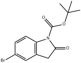 5-溴-2-氧代吲哚-1-羧酸叔丁酯 结构式